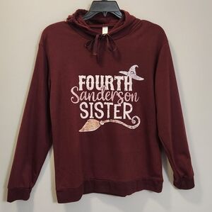 Women's‎ Fourth Sanderson Sister Burgundy Hoodie Size L Halloween